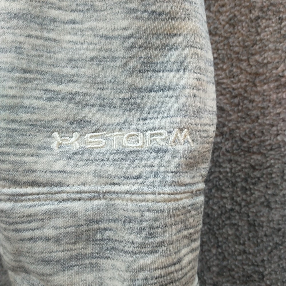 Under Armour Womens ColdGear Storm Hoodie Gray Neon Yellow Semi-Fitted Large - Picture 15 of 16